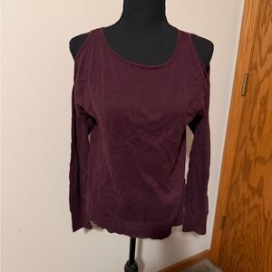 Gap Women's Burgundy Cold Shoulder Top
